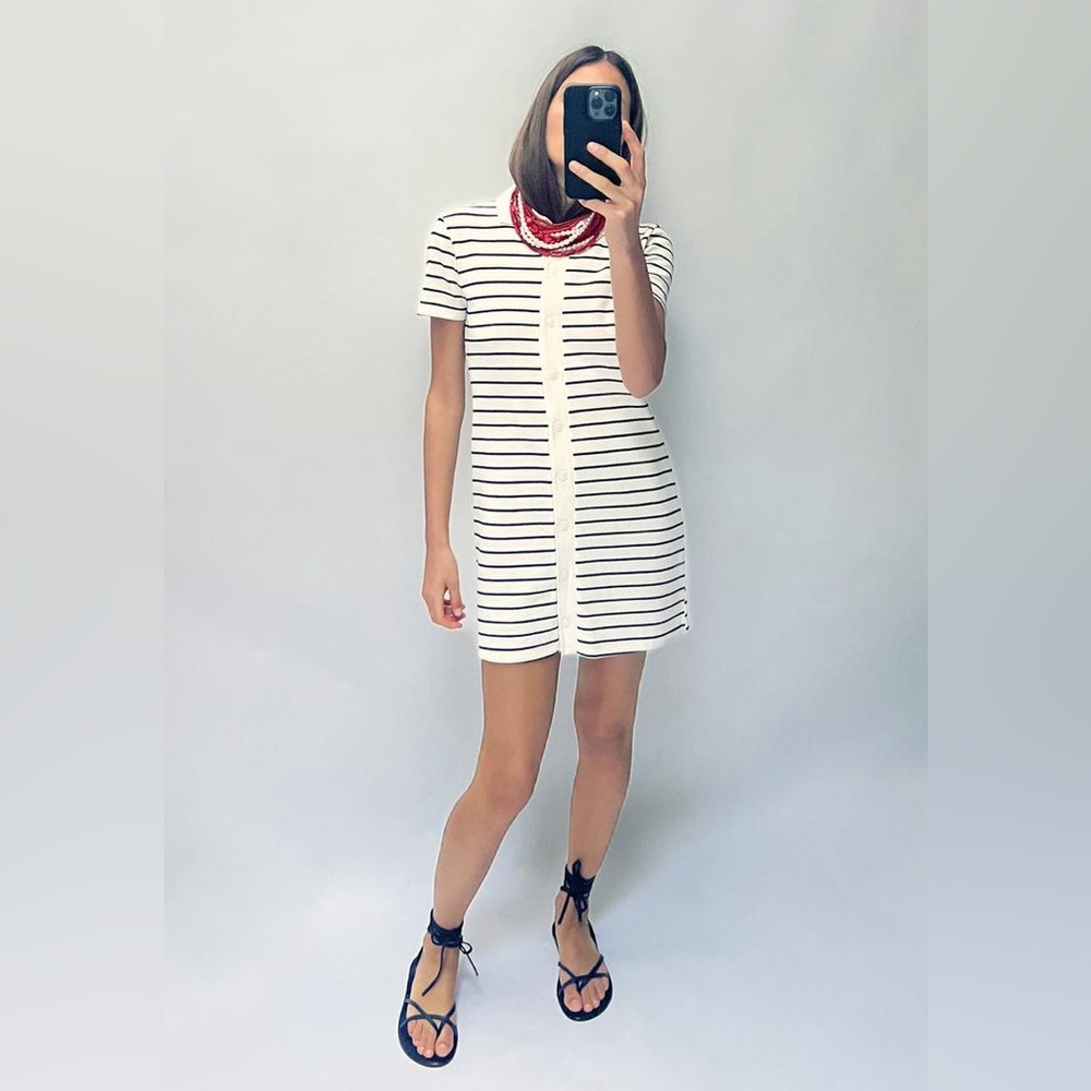 ZARA STRIPED POLO DRESS